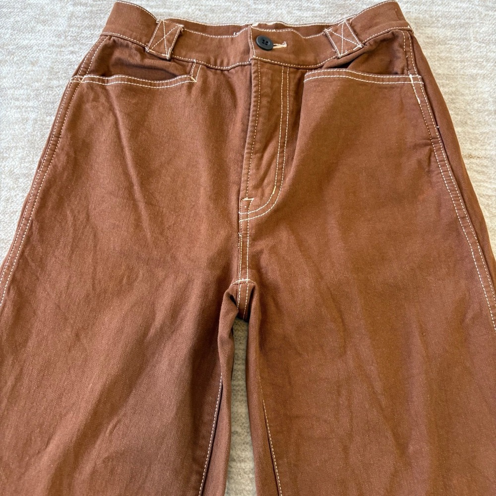 NWOT Madewell Jeans Womens Size 23 Emmett Wide-Leg Boho Dried Acorn Pants - Picture 2 of 12